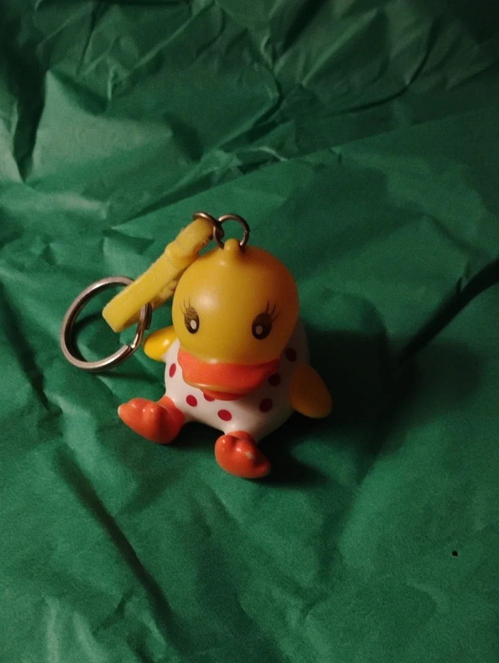 Yellow  Duck With Red Polka Dots-Keychain